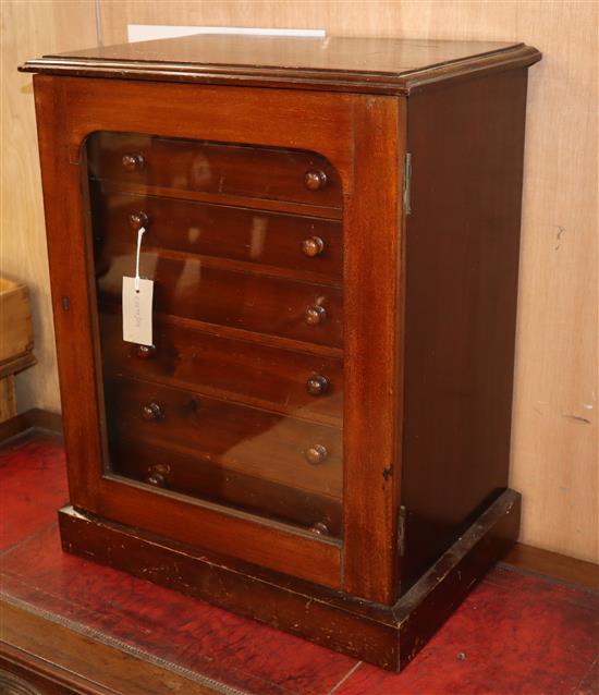 A late Victorian mahogany collectors cabinet